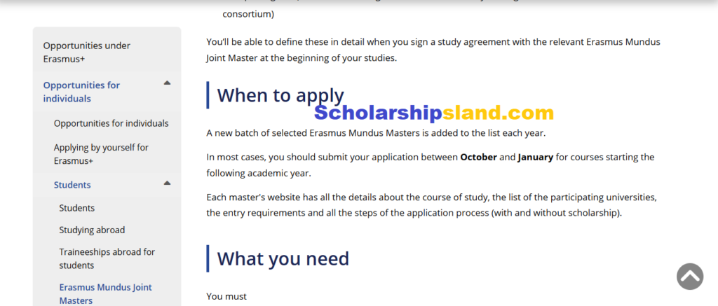 Erasmus Mundus Scholarship in Europe 2027