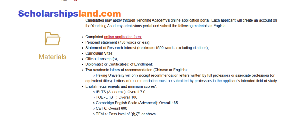 Yenching Academy Scholarship in China 2027