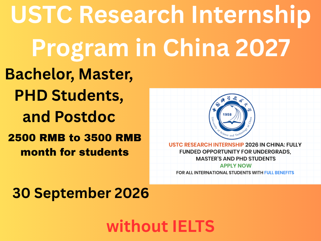 USTC Research Internship Program in China 2027
