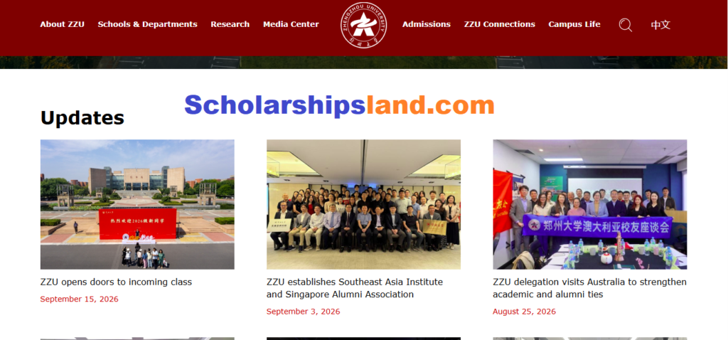 Zhengzhou University Scholarship 2027