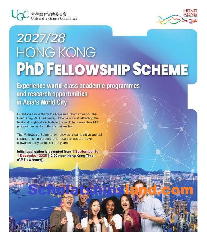 Hong Kong PhD Fellowship Scholarship 2027/28