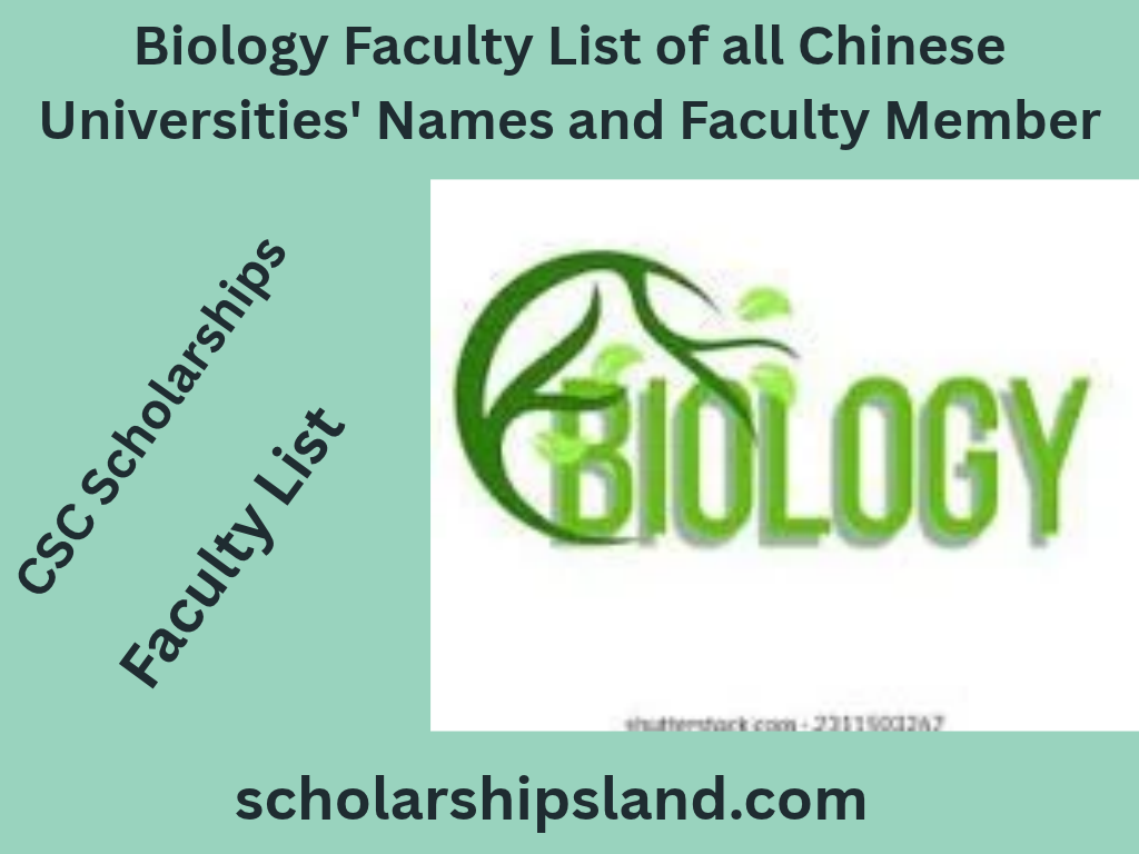 Biology Faculty List of all Chinese