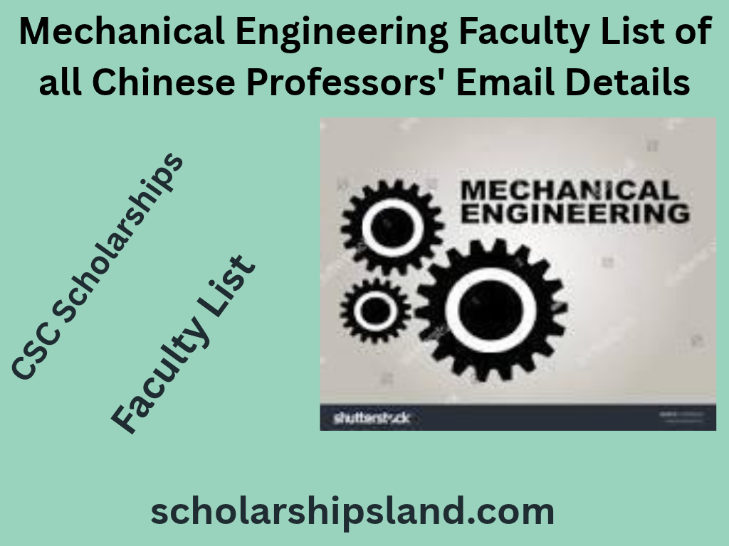 Mechanical Engineering Faculty List of all