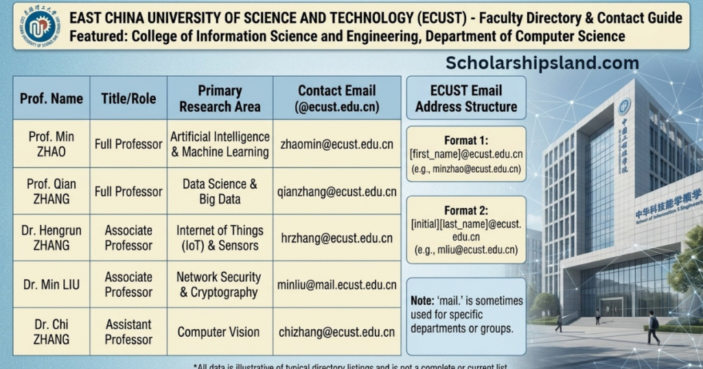 East China University of Science and Technology Faculty List