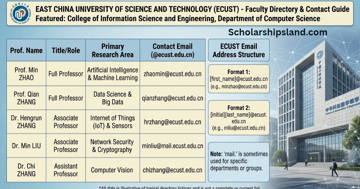 East China University of Science and Technology Faculty List