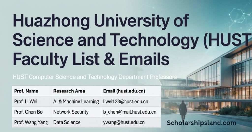 HUST Faculty List and Professors Email Addresses