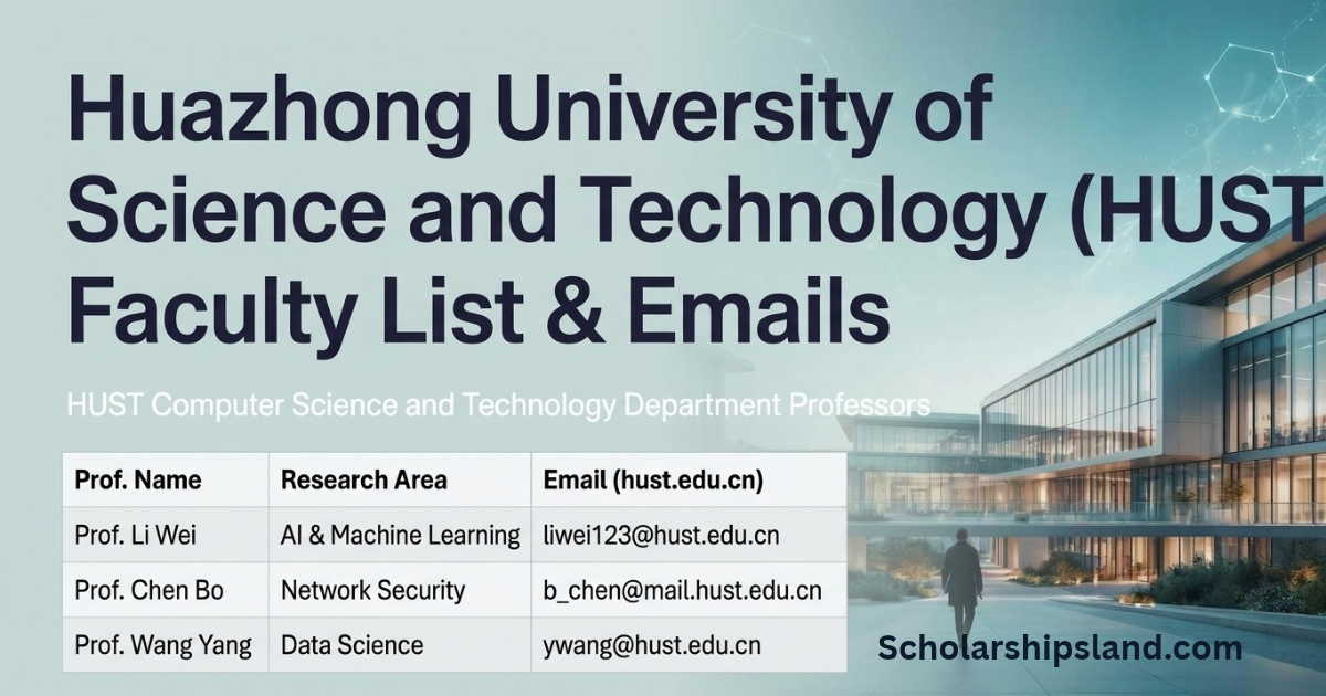 HUST Faculty List and Professors Email Addresses